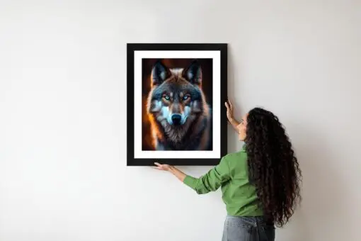 Poster Wolf Mit Bedrohlichen Blauen Augen