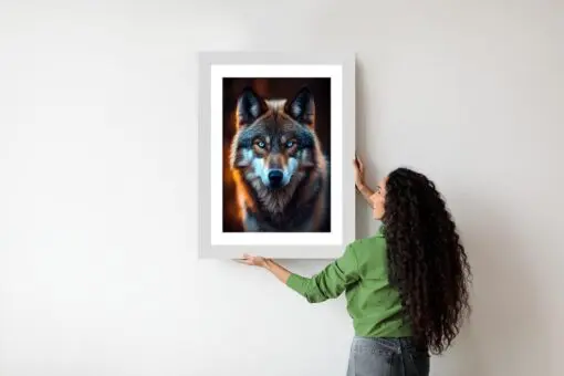 Poster Wolf Mit Bedrohlichen Blauen Augen