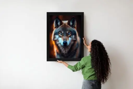 Poster Wolf Mit Bedrohlichen Blauen Augen