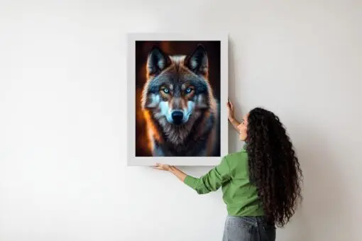 Poster Wolf Mit Bedrohlichen Blauen Augen