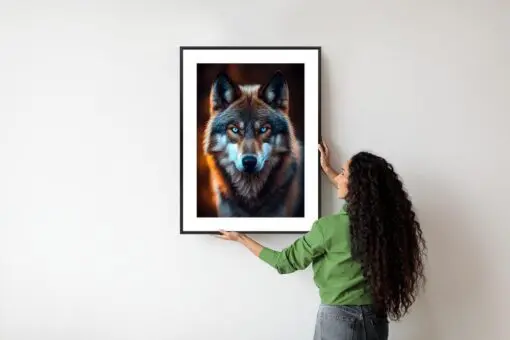 Poster Wolf Mit Bedrohlichen Blauen Augen