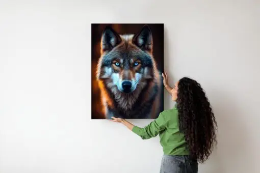 Poster Wolf Mit Bedrohlichen Blauen Augen