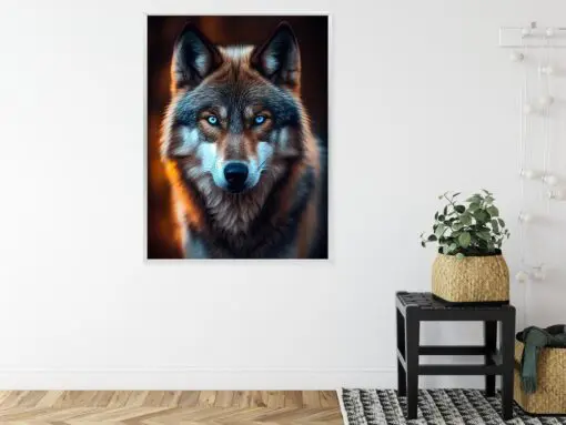Poster Wolf Mit Bedrohlichen Blauen Augen