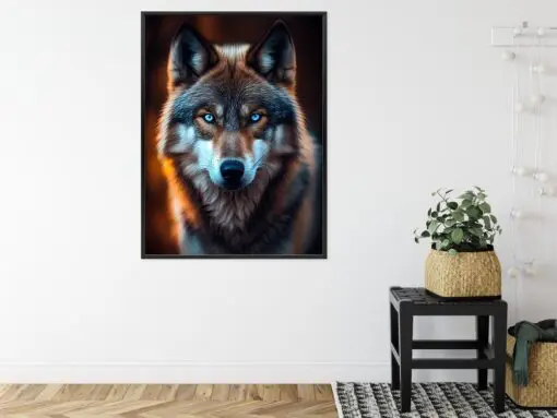 Poster Wolf Mit Bedrohlichen Blauen Augen