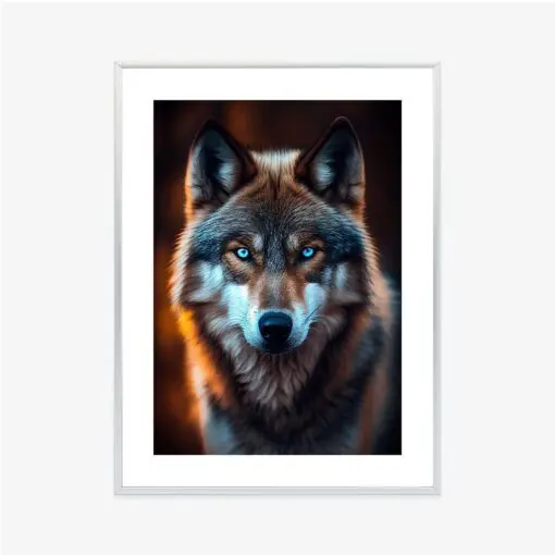 Poster Wolf Mit Bedrohlichen Blauen Augen