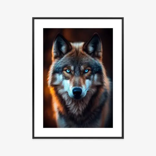 Poster Wolf Mit Bedrohlichen Blauen Augen