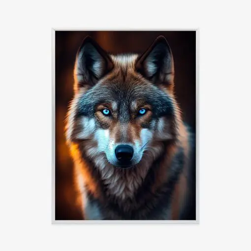 Poster Wolf Mit Bedrohlichen Blauen Augen