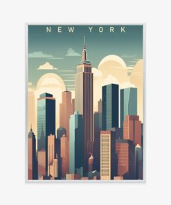 Poster Wolkenkratzer In New York Illustration