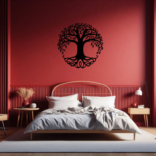 WohndesignPlus - LED-Wandbilder, LED-Tischlampen, LED-Motivuhren und 3D-Motiv-Uhren | Wandschmuck Wanddekoration Keltischer Baum 036 08 800 | Gib deinem Zuhause mit unserem keltischen Wandschmuck eine einzigartige Note. Jedes Stück ist ein handgefertigtes Kunstwerk, das die mystische Schönheit keltischer Traditionen in dein Heim bringt. Die sorgfältig gestalteten keltischen Knoten und Symbole weben sich durch das Design und schaffen eine Atmosphäre der Magie und des alten Wissens.