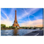 Leinwandbild 3D Ansicht Der Seine Und Des Eiffelturms 001