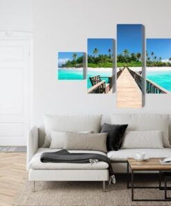 Mehrteiliges Bild 3D-Pier Auf Den Malediven