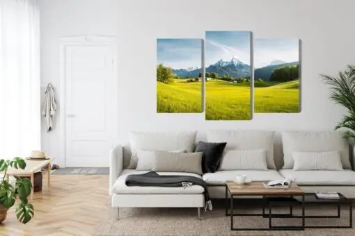 Mehrteiliges Bild Berglandschaft In Den Alpen