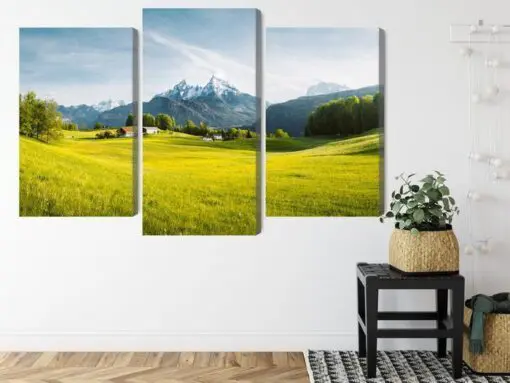 Mehrteiliges Bild Berglandschaft In Den Alpen