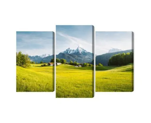 Mehrteiliges Bild Berglandschaft In Den Alpen