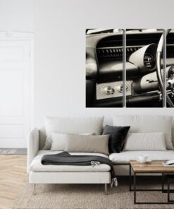 Mehrteiliges Bild Das Armaturenbrett In Einem Oldtimer