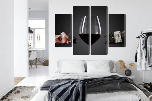 Mehrteiliges Bild Ein Glas Rotwein