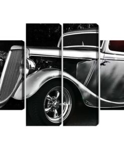 Mehrteiliges Bild Hot-Rod-Auto Im Vintage-Stil