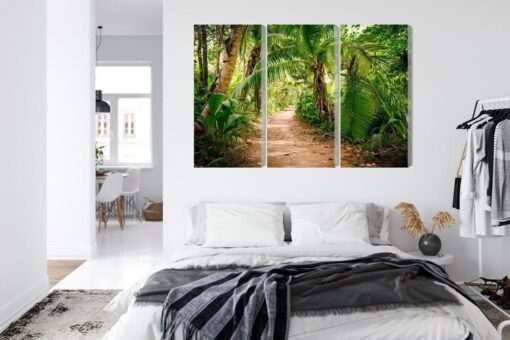Mehrteiliges Bild Pfad In Einem Tropischen 3D-Wald