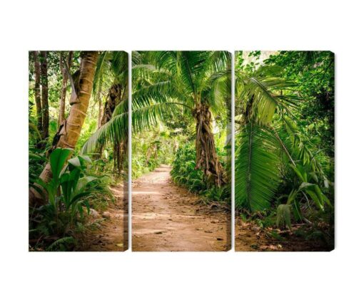 Mehrteiliges Bild Pfad In Einem Tropischen 3D-Wald