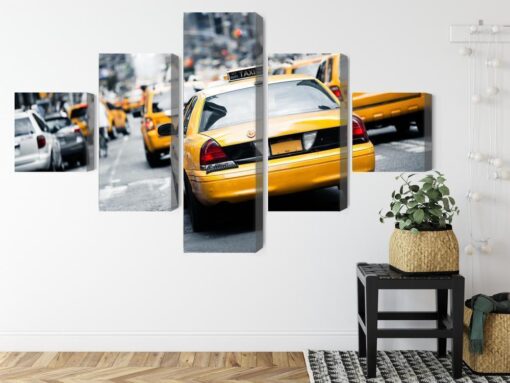 Mehrteiliges Bild Taxis Auf Den Straßen Von New York