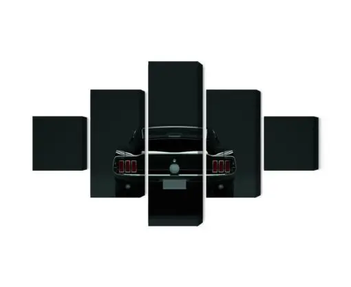 Mehrteiliges Bild Vintage Schwarzes Muscle-Car