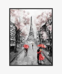 Poster An Einem Regnerischen Tag Auf Den Champs-Élysées Spazieren Gehen