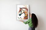Poster Aquarell Mit Einem Pferd Im Herbstlaub
