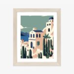 Poster Architektur Und Vegetation Auf Der Insel Santorini