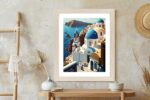 Poster Architektur Von Santorini Mit Blick Auf Das Ägäische Meer