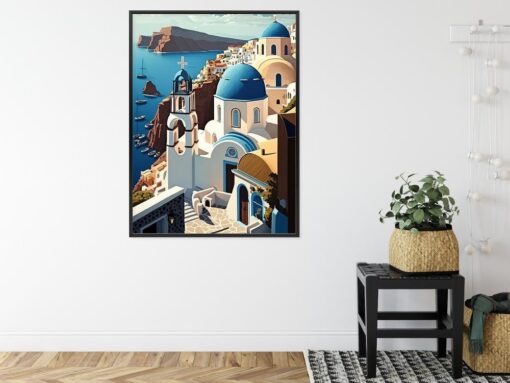 Poster Architektur Von Santorini Mit Blick Auf Das Ägäische Meer