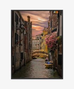 Poster Brücke Über Den Kanal Bei Sonnenuntergang In Venedig