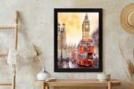 Poster Bus Und Big Ben In Aquarell London