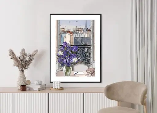 Poster Dächer Von Paris - Zeichnung