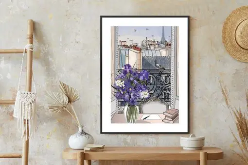 Poster Dächer Von Paris - Zeichnung