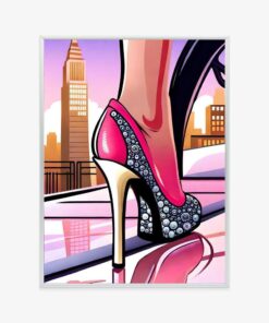 Poster Diamant-High-Heels Auf Den Straßen Von New York