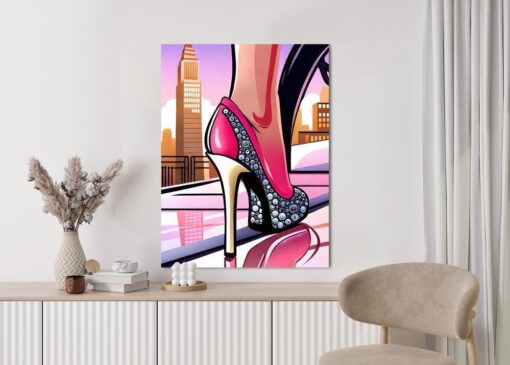 Poster Diamant-High-Heels Auf Den Straßen Von New York