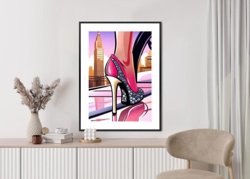 Poster Diamant-High-Heels Auf Den Straßen Von New York