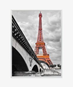 Poster Eiffelturm Monochrom Und Rot