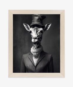 Poster Elegante Giraffe In Kleidung Und Hut