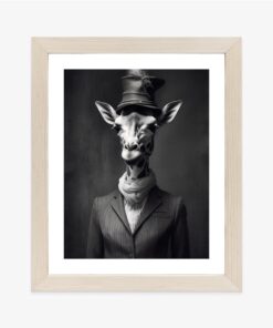 Poster Elegante Giraffe In Kleidung Und Hut