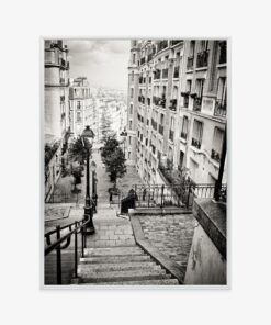 Poster Erstaunliche Straßen Von Paris – Schwarz-Weiß-Fotografie