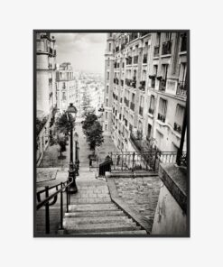 Poster Erstaunliche Straßen Von Paris – Schwarz-Weiß-Fotografie