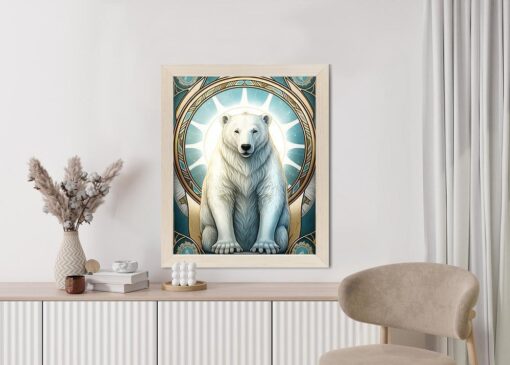 Poster Fantasy-Illustration Mit Einem Eisbären