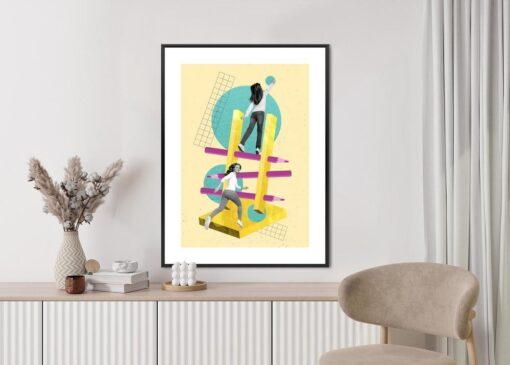 Poster Ganz Oben – Collage Im Pop-Art-Stil