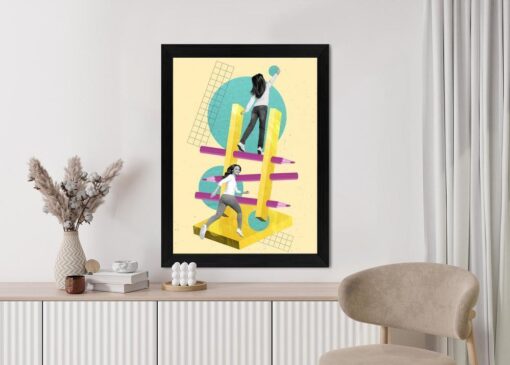 Poster Ganz Oben – Collage Im Pop-Art-Stil