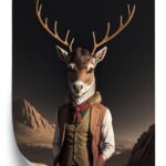 Poster Gekleideter Hirsch In Der Wüste