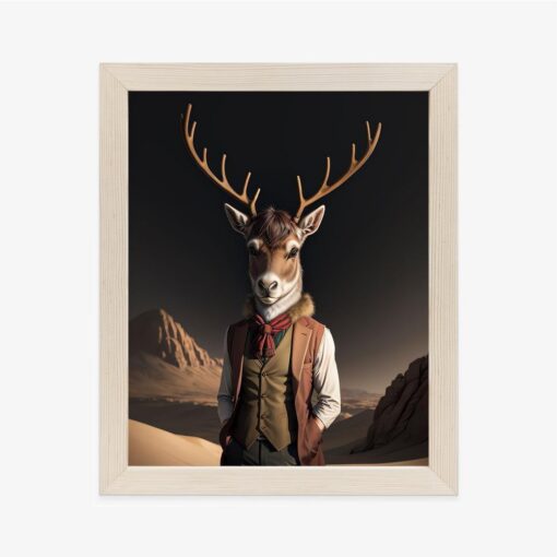 Poster Gekleideter Hirsch In Der Wüste