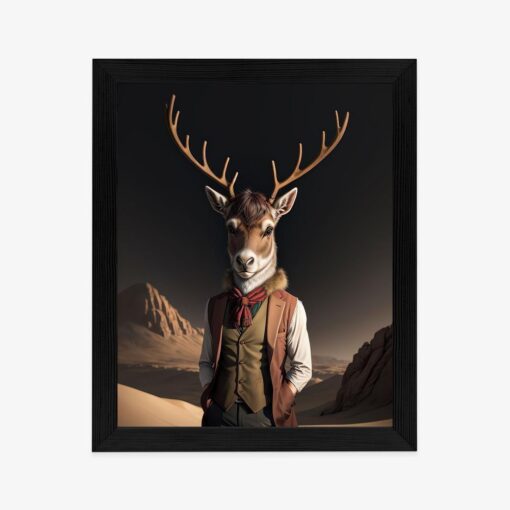 Poster Gekleideter Hirsch In Der Wüste