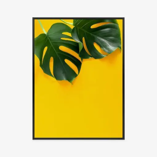 Poster Groe Monstera Bltter Rahmen Aluminium Farbe Schwarz |  WohndesignPlus - LED-Wandbilder, LED-Tischlampen, LED-Motivuhren und  3D-Motiv-Uhren