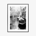 Poster Italienisches Venedig Mit Gondeln In Schwarz Und Weiß